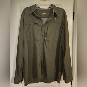 Under Armour All Season Gear, Large, Green, Fishing Shirt